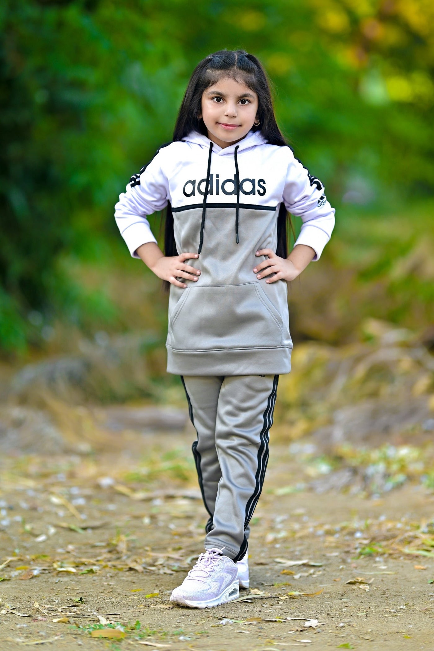 Adi Premium Tracksuit Grey White