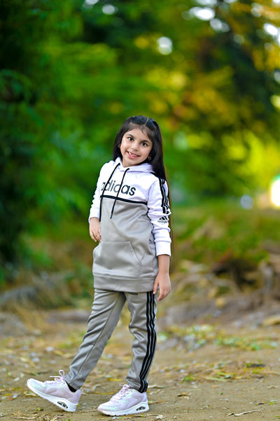 Adi Premium Tracksuit Grey White