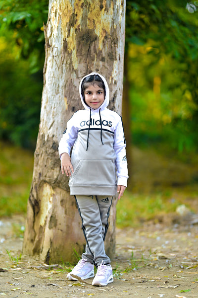 Adi Premium Tracksuit Grey White